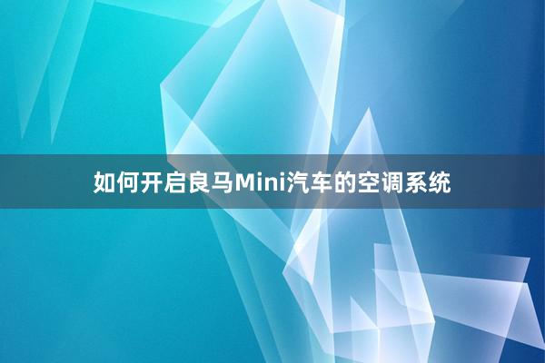 如何开启良马Mini汽车的空调系统